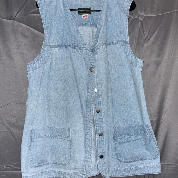 Vintage Denim Button Down Sleeveless Shirt/Vest - Picture 1 of 5